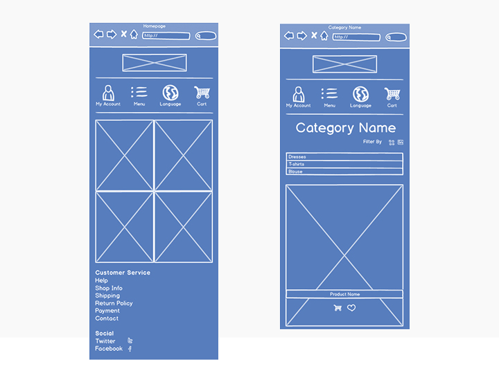 generic mobile wireframe