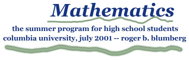 Summermath 2001 Homepage