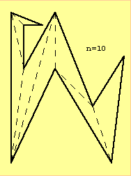 a triangulated polygon with ten sides